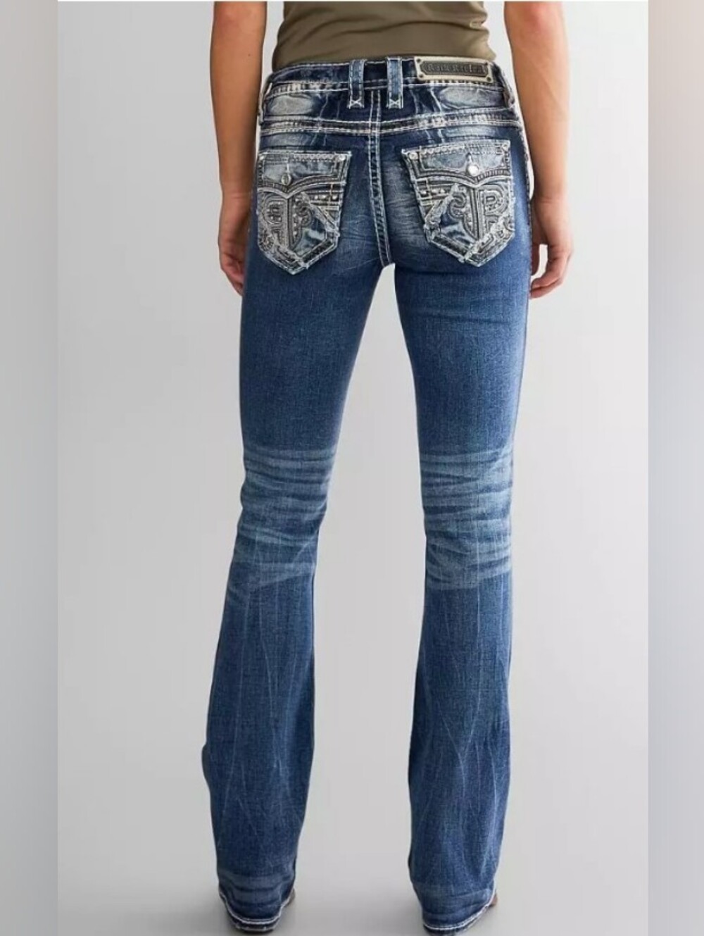 Rock Revival Semah Mid-Rise Boot Stretch Ripped Jeans Ladies Size 24 - Picture 3 of 16